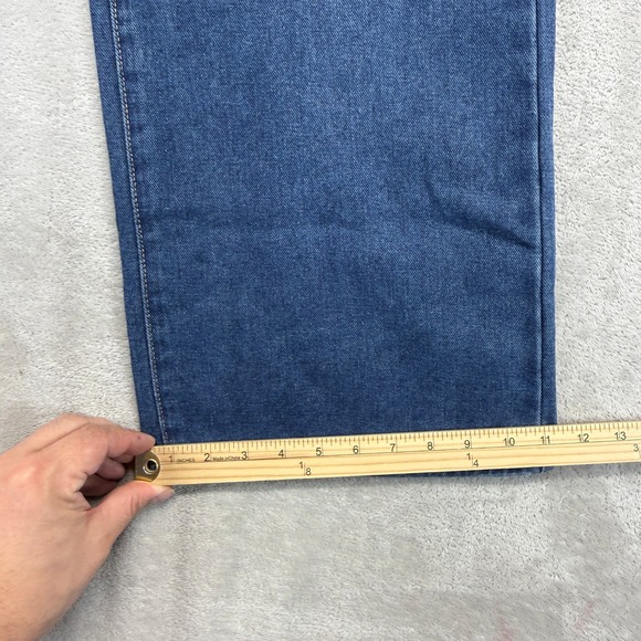 Cider Jeans Women's Large Wide Leg Blue Asymmetrical Crossover High Rise Baggy - Picture 8 of 11